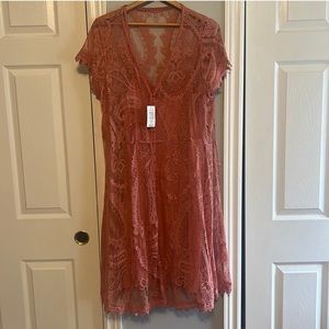 Coral Lace Maxi Dress - Torrid - BNWT